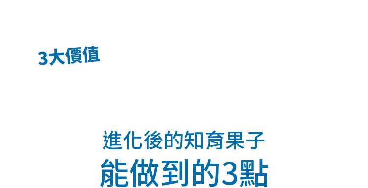 3大價值 - 進化後的知育果子能做到的3點